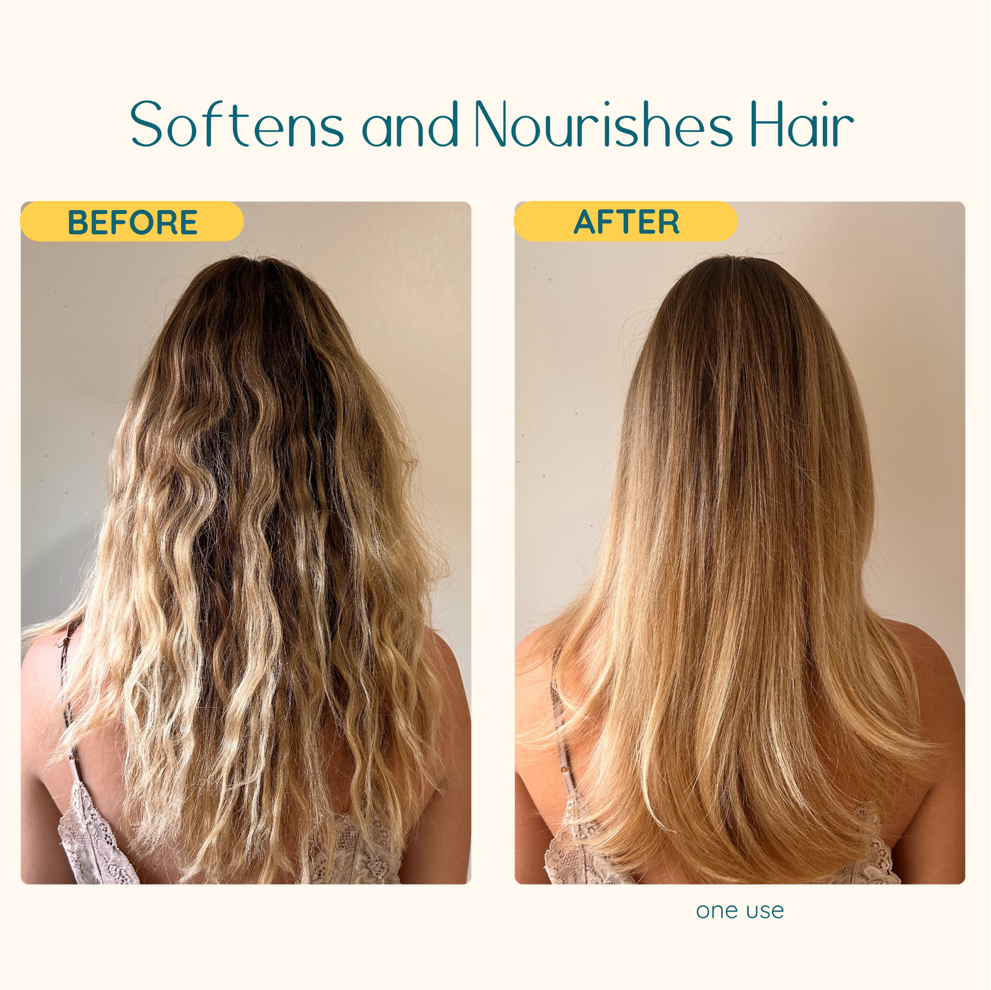Before and after comparison of Melita Ready Rosemary Hair Growth Oil nourishing hair