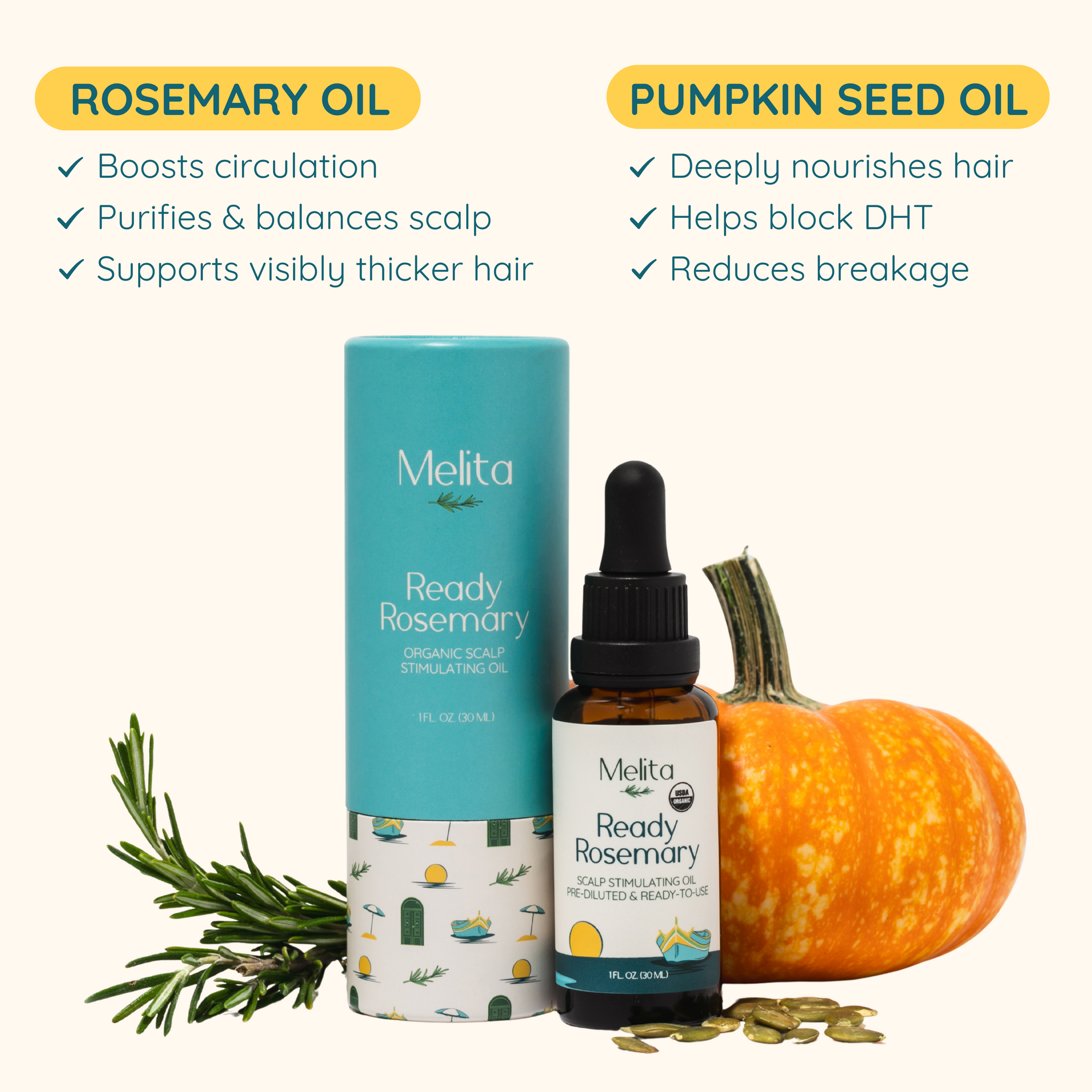 Organic Hair Growth Oil - Rosemary & Pumpkin Seed